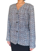 Chanel 1994 Grey Vintage Tweed Jacket - 42 / US 8
