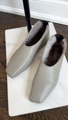 Lou Lou de Saison Grey Leather Shearling Rachel Slip on Loafers - 37