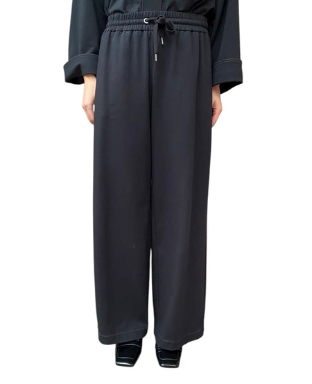 Brunello Cucinelli Black Wide Drawstring Trousers - M