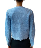 Ermanno Scervino Blue Denim Textured Jacket - S