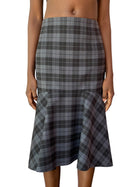 Balenciaga Grey Check Wool Blend Skirt - 38 / US 2
