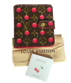 Louis Vuitton x Takashi Murakami 2005 Monogram Cherry Compact Zippy Wallet