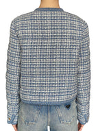 Moncler Blue Eliadi Quilted Tweed Down Jacket - 2 / M/ US 6