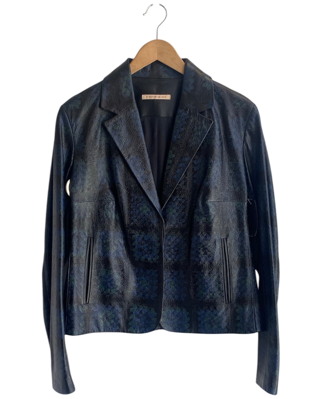 Christopher Kane Floral Print Leather Jacket