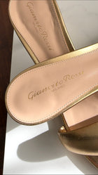 Gianvito Rossi Gold Puff Leather Mules - 37