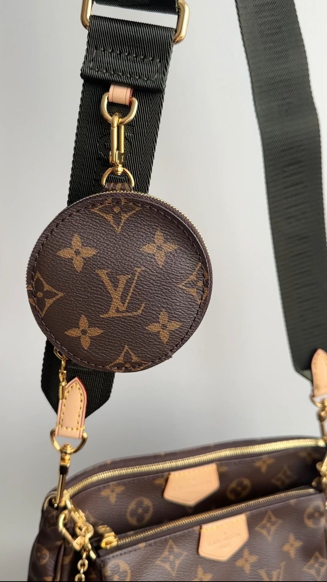 Louis Vuitton Monogram Multi Pochette with Dark Green Strap