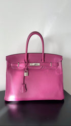 Hermes Birkin 35 Clemence Tosca Magenta Leather PHW Bag