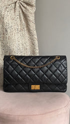 Chanel Black Leather 2.55 Reissue 277 Double Flap GHW