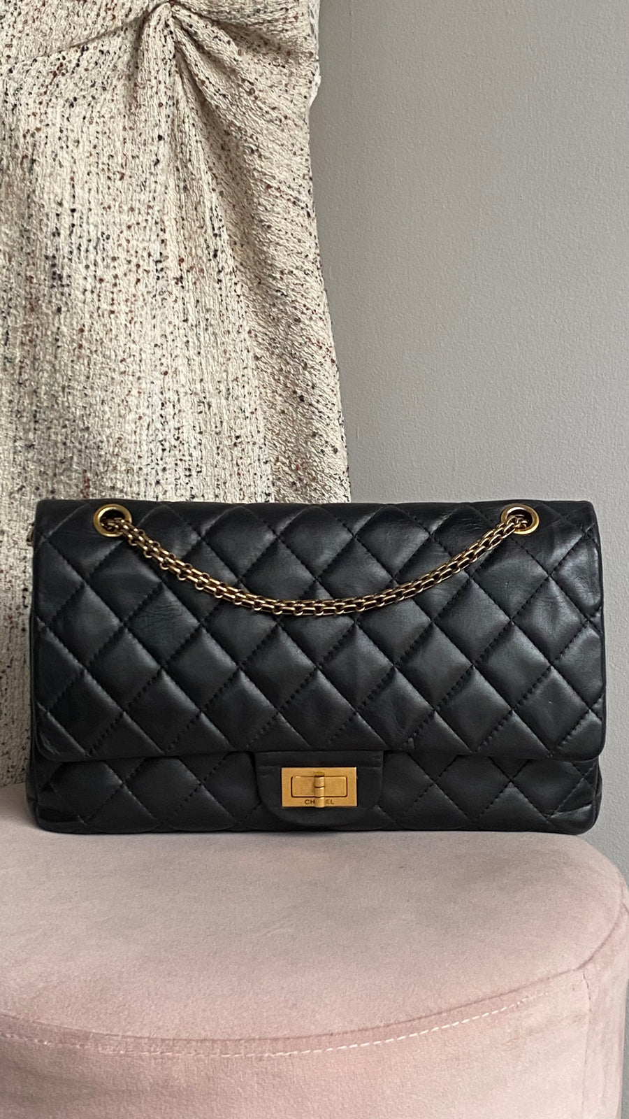 Chanel Black Leather 2.55 Reissue 277 Double Flap GHW