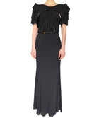 Gucci Tom Ford Black Silk Cutout Belted Gown - IT 44 / US 8