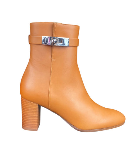 Hermes Gold Calfskin Saint Germain Buckle Boot PHW - 36.5