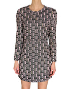 Giambattista Valli Pink & Green Wool Blend Tweed Long Sleeve Mini Dress - IT 44 / M / US 6