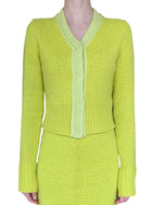 Bottega Veneta Chartreuse Wool & Cashmere Knit Cardigan - XS / 0-2