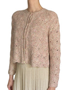 Loro Piana Pink “Verbania” Silk Blend Floral Button Knit Cardigan - S / US 4-6