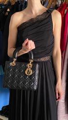 Lady Dior Black Cannage Leather Medium Bag GHW