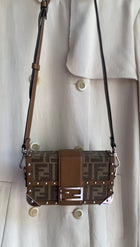 Fendi Brown Zucca Baguette 1974 Mini Trunk Bag