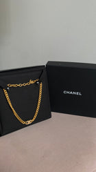 Chanel F24 V Gold Tone Strass CC Cuban Chain Choker