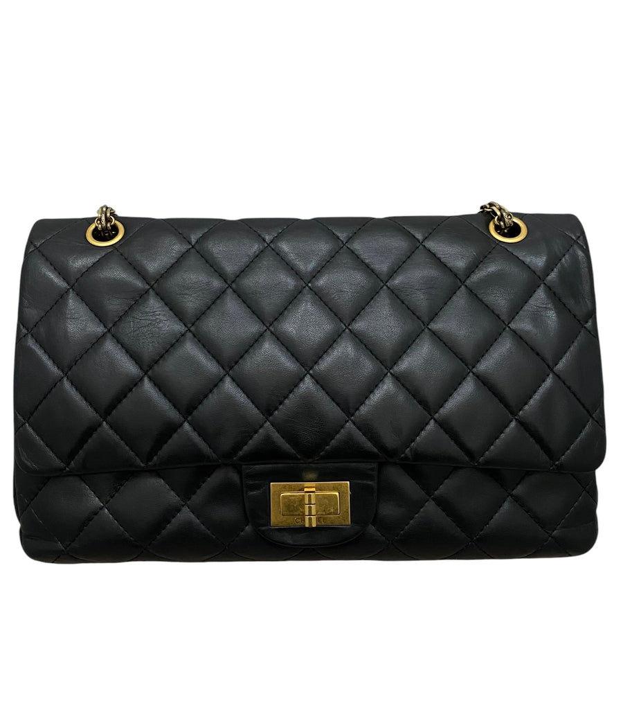 Chanel Black Leather 2.55 Reissue 277 Double Flap GHW