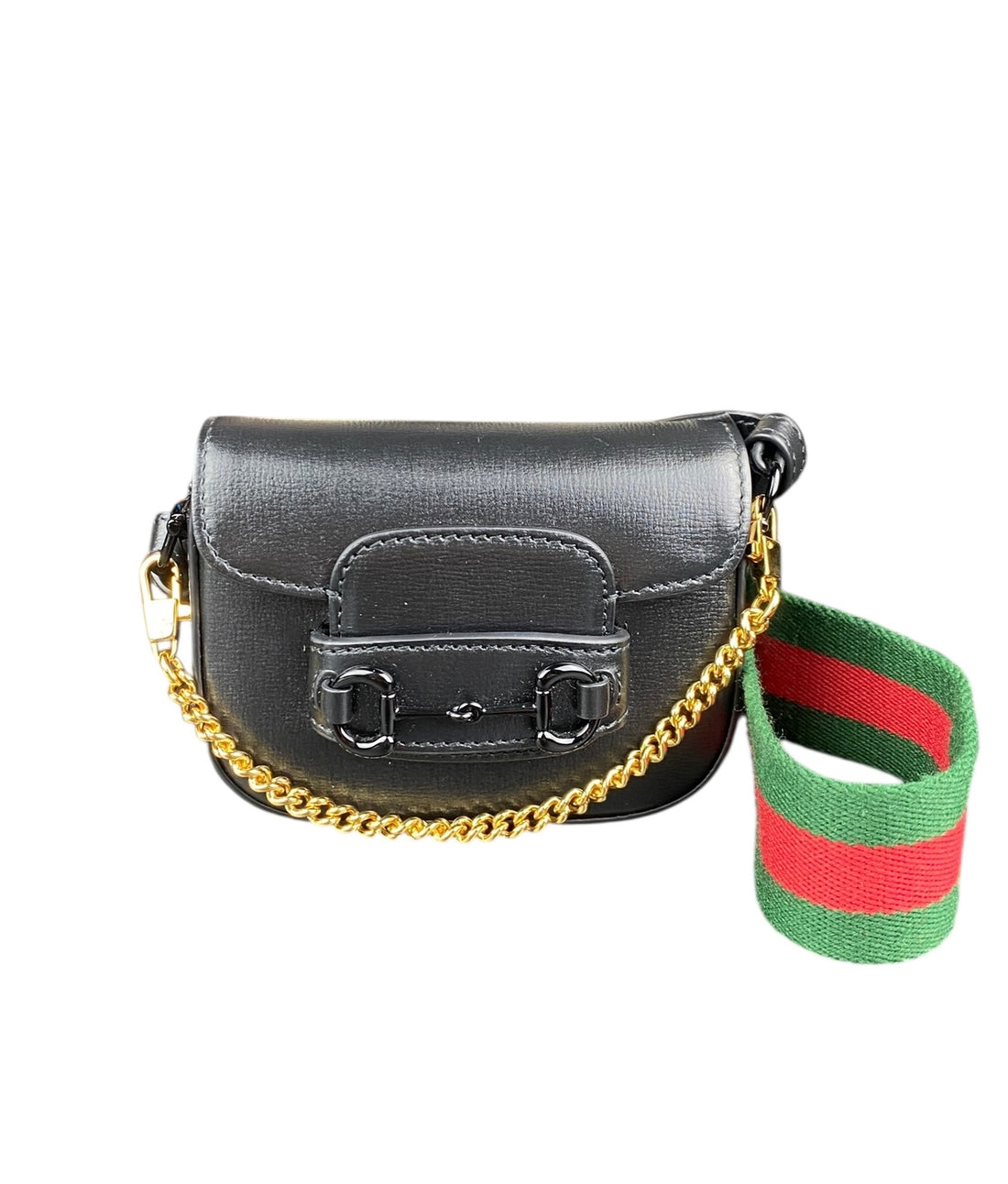 Gucci Black 1995 Horsebit Belt / Mini Wallet Bag