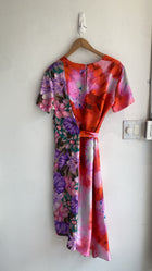 MSGM Silk Floral Wrap Dress - 42