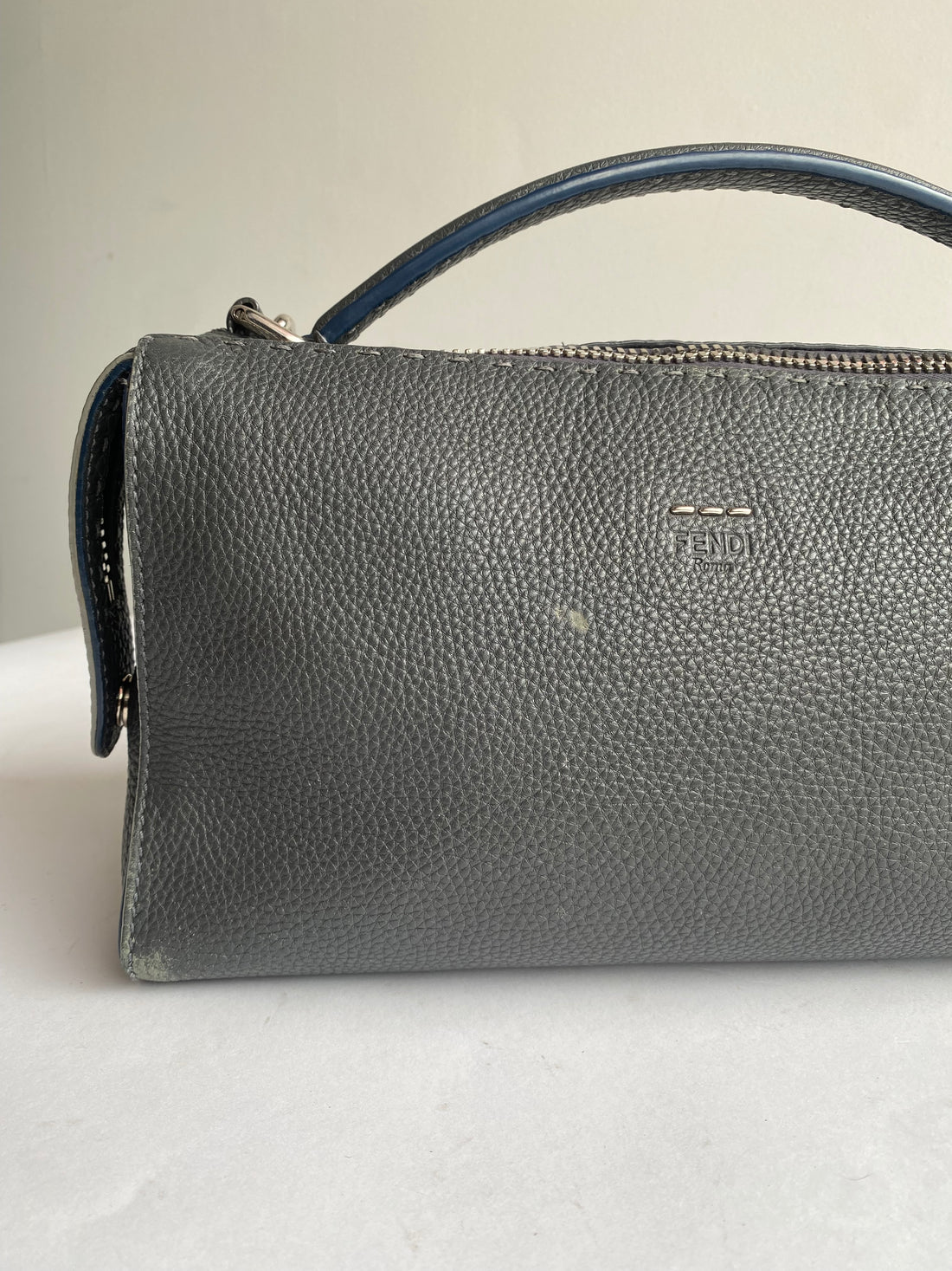 Fendi Slate Selleria Lei Boston Shoulder Bag