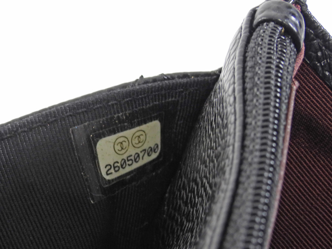 Chanel Black Caviar Leather CC Classic Wallet on Chain GHW