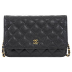 Chanel Black Caviar Leather CC Classic Wallet on Chain GHW