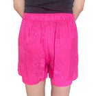 Balenciaga Pink Satin Floral Jacquard Logo Pyjama Shorts - 34
