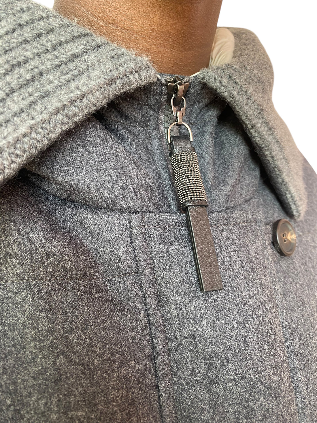 Brunello Cucinelli Grey Long Wool Down Parka - 40 / US 4-6