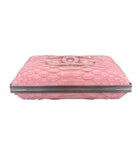 Chanel Pink Python CC Box Clutch Bag
