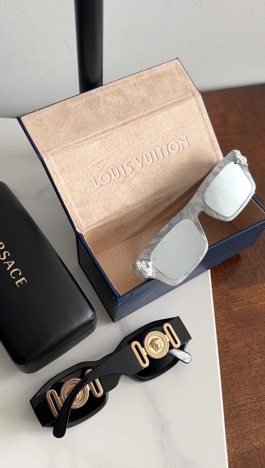 Louis Vuitton Grey Marble Limited Edition Montgomery Sunglasses