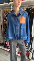 Loewe Blue Denim Anagram Logo Patch Workwear Jacket - 38 / S / US 4
