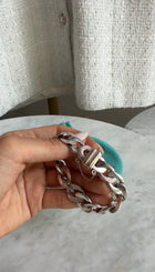 Tiffany  Co. Silver Two Tone Curb Link Chain Bracelet