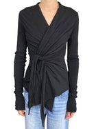 Rick Owens Lillies Black Wrap Cardigan - IT 42 / US 8