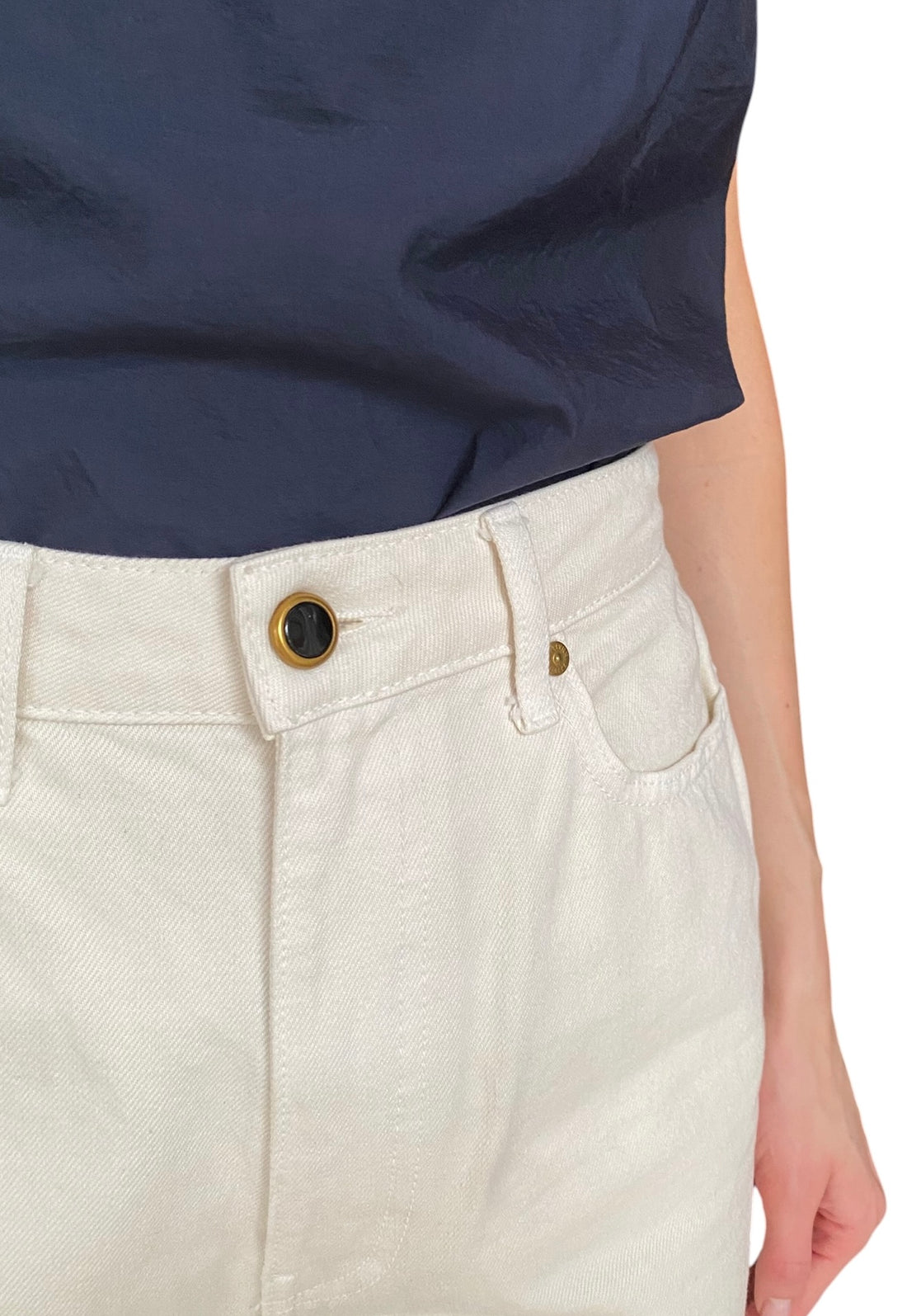 Khaite Ivory "Danielle" Straight Leg Jeans  - W27