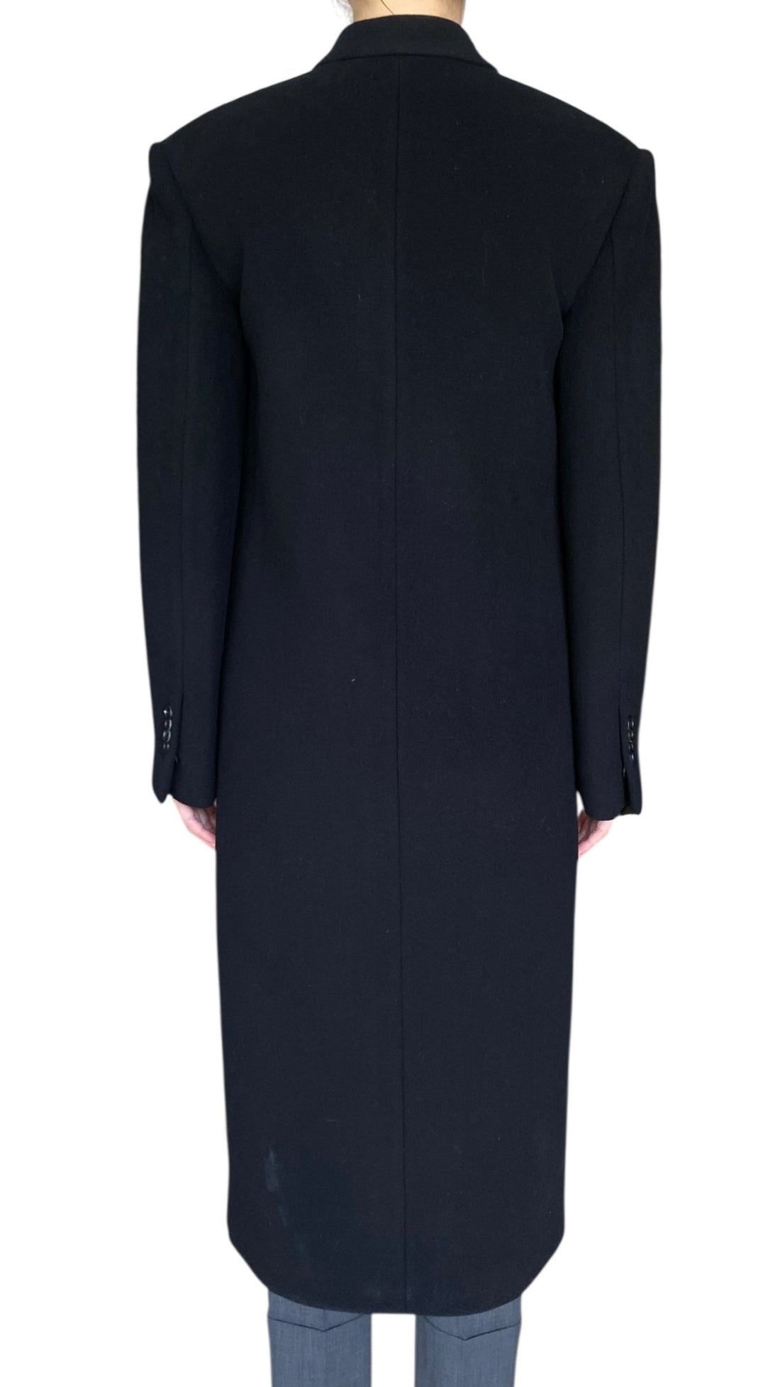 Aflalo Black Velmira Long Black Cashmere Double Breasted Coat - XS / US 4-6