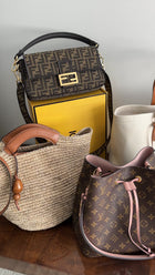 Hunting Season Natural Raffia Woven Two Way Basket Bag