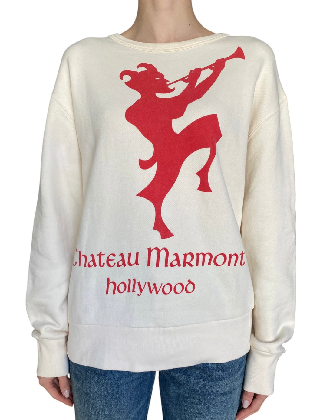 Gucci Ivory & Red Chateau Marmont Flora Print Sweater - S