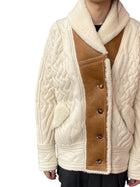 Ermanno Scervino Beige Cable Knit Shearling Jacket -  S/ M