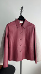 The Row Burgundy Leather Frim Jacket - XS / S