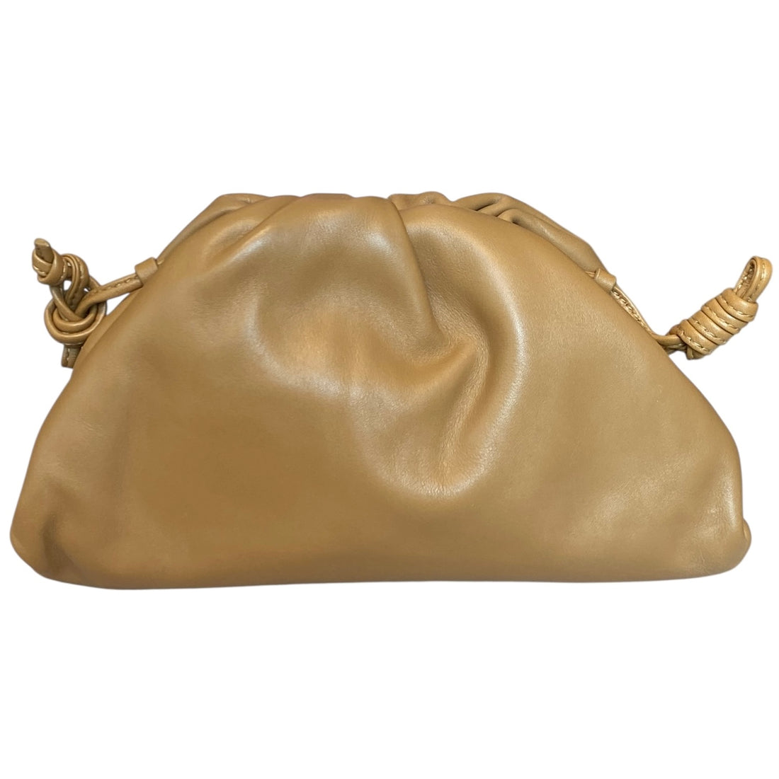Bottega Gold Leather The Mini Pouch Clutch Bag