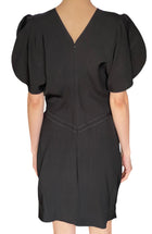 Victoria Beckham Black Gathered Flutter Sleeve Cocktail Dress - UK 12 / M / US 6-8