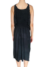 Rick Owens Black Island SS13 Leather Smocked Draped Dress - IT 42 / US 8