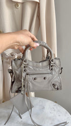Balenciaga Grey SS2014 Mini Lambskin City Bag Mini