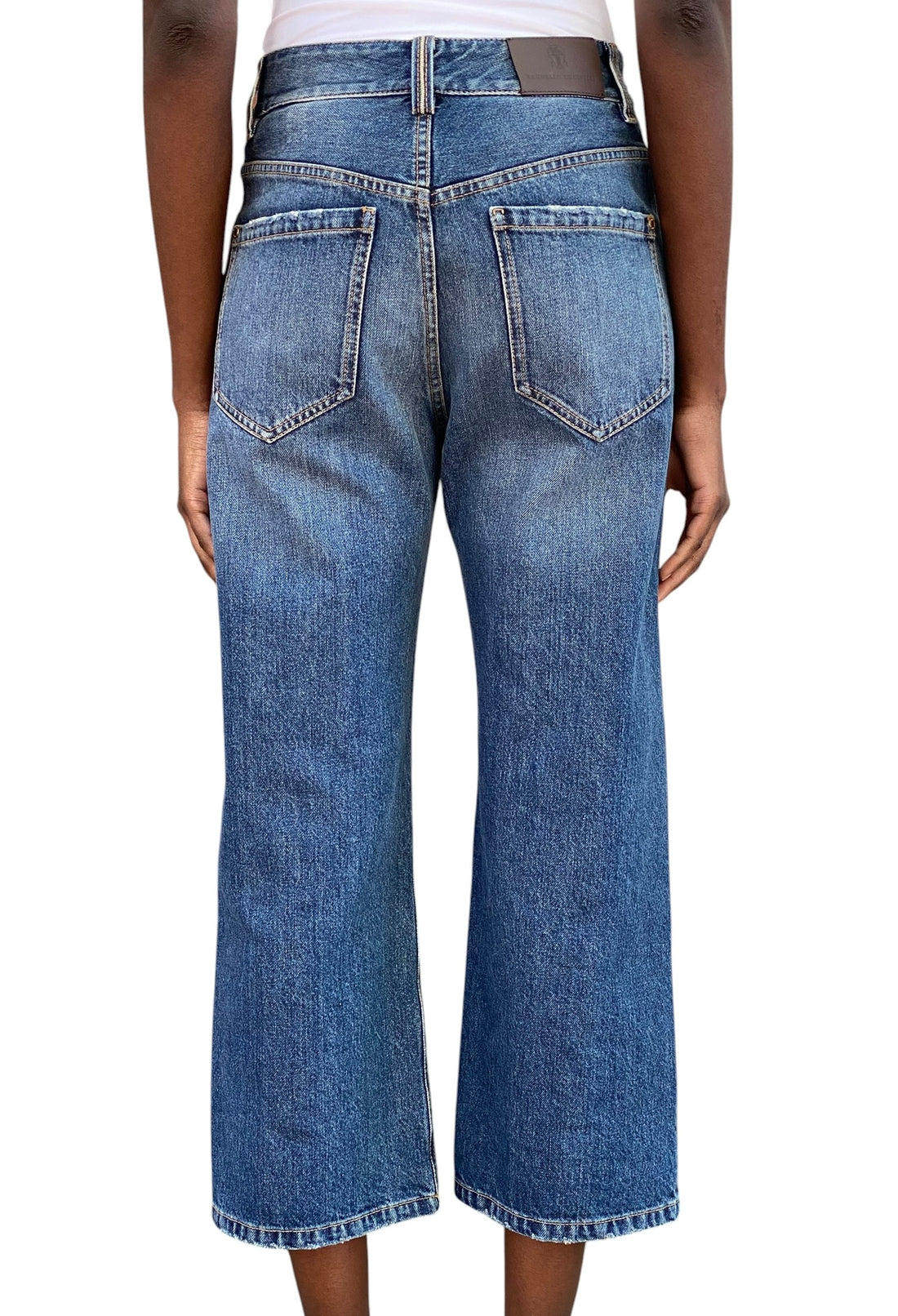Brunello Cucinelli Blue “Contemporary Square” Cropped Jeans - IT 38 / US 4