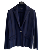 Giorgio Armani Navy Knit Striped Blazer - 42