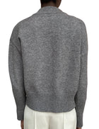 Ami Paris Grey Wool Knit Logo Cardigan - M / US 6