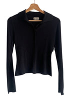 Le Kasha Black Cashmere Collared Cardigan