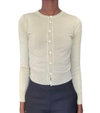 Maison Margiela MM6 Sage Green Reverse Wool Cardigan - M