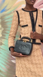 Chanel Black Vintage 1996 Caviar Leather CC Top Handle Vanity Bag